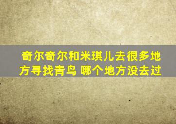 奇尔奇尔和米琪儿去很多地方寻找青鸟 哪个地方没去过